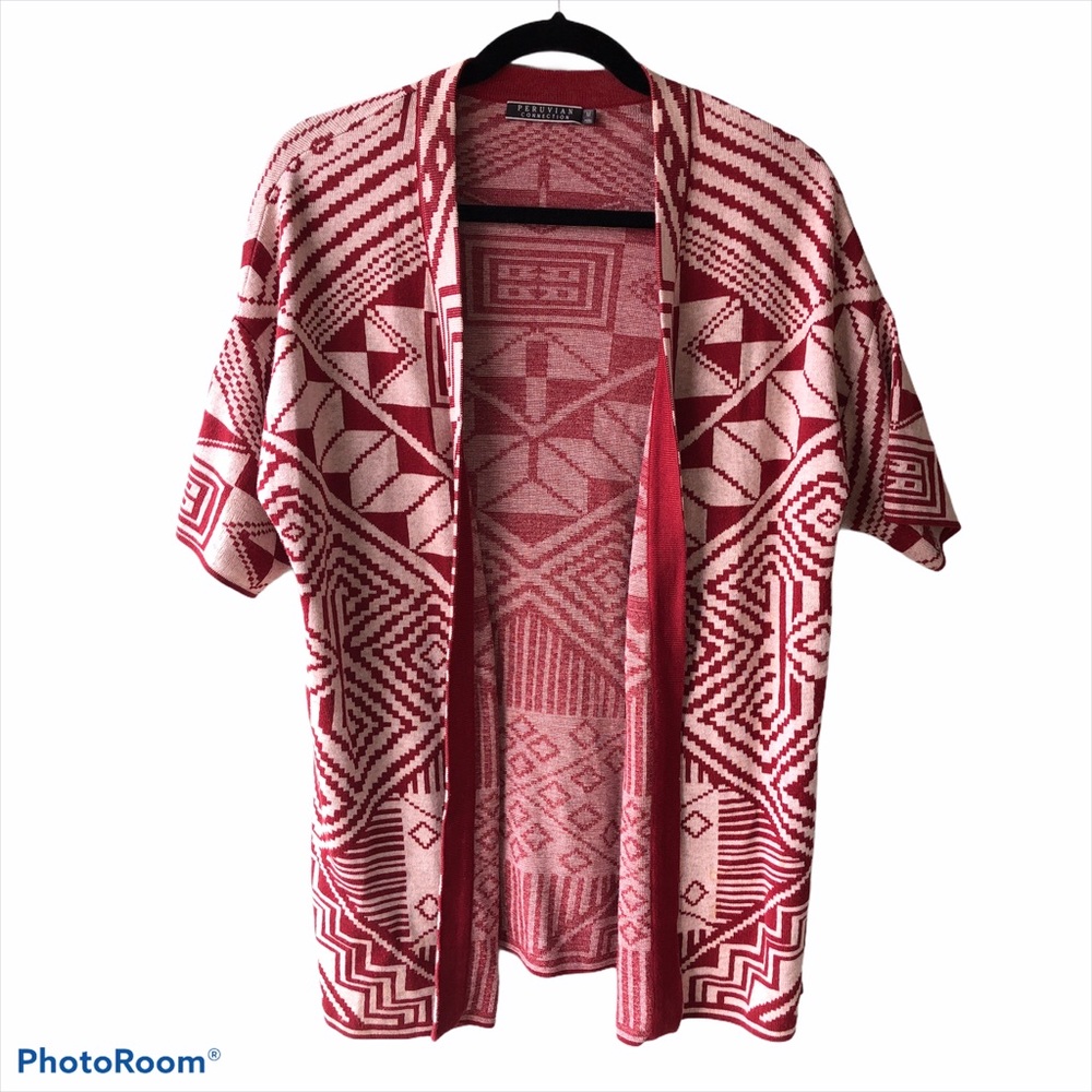 Peruvian Connection Aztec Short Sleeve Cardigan